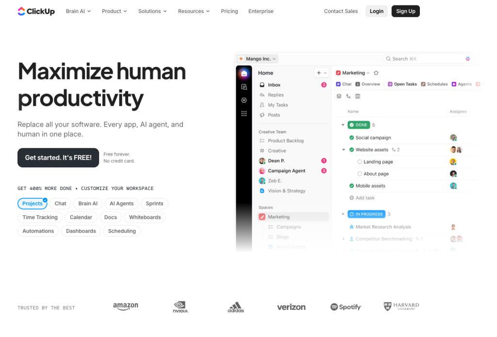 Clickup - Maximize human productivity
